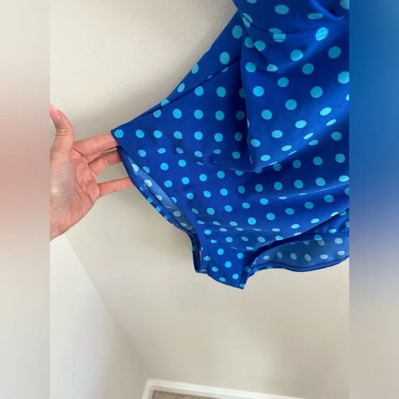 Vintage gabar polka dot bow one piece retro swim suit size 12 - Picture 5 of 7